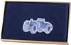 Полотенце "Ретро автомобиль" 70*40 см , 380 г/м2, м/х, х/б 100% синий - фото 398418